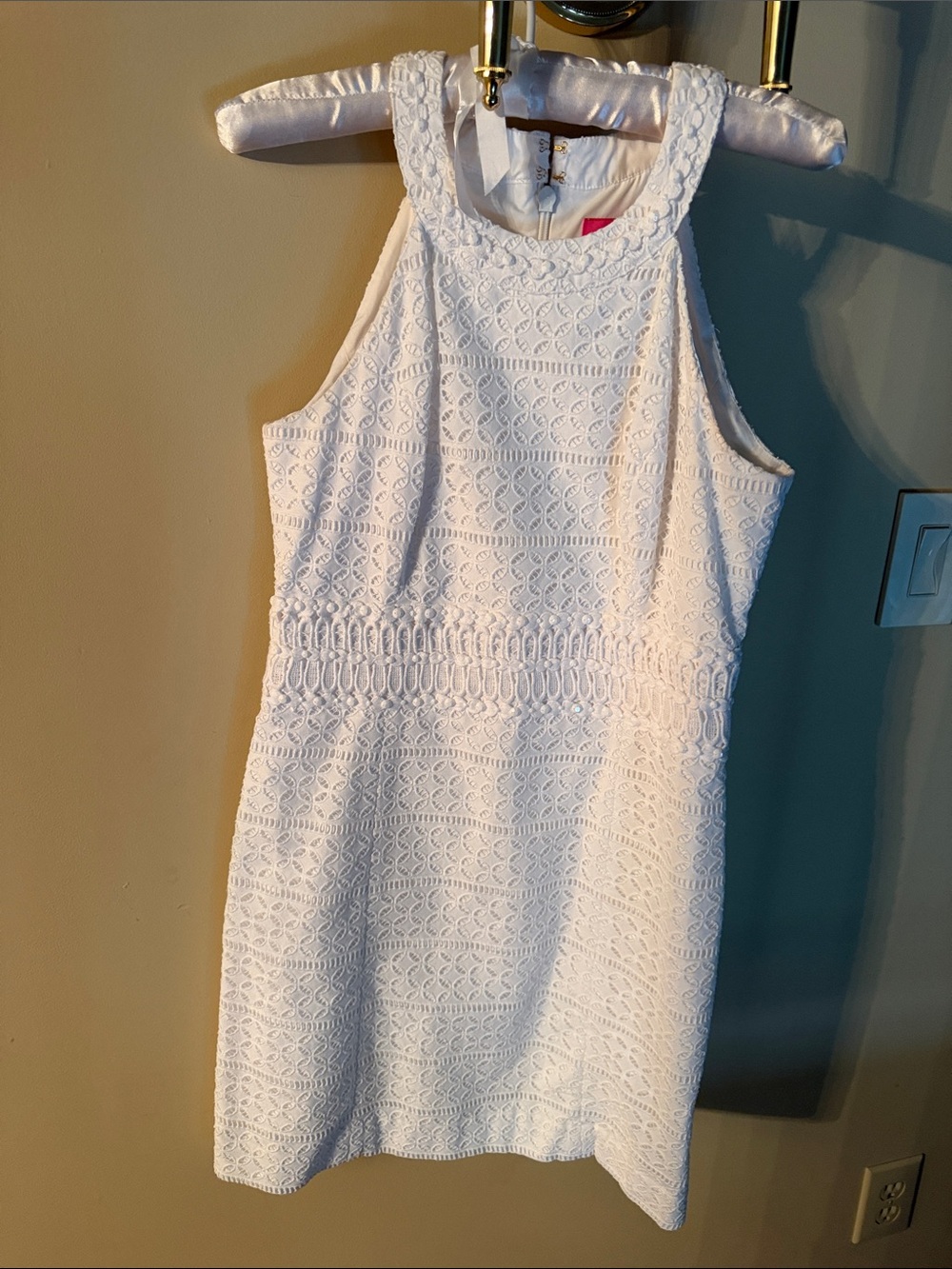 Lilly Pulitzer White Lace Midi Shift Dress.  Wore Once, Immaculate